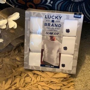 Lucky Brand Slim Fit Crew Tees (3 Pack)